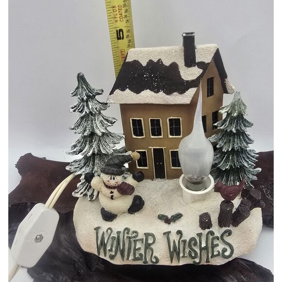 VINTAGE CRAZY MOUNTAIN'S WINTER WISHES SCENE WITH PLUG-IN LIGHT - Picture 3 of 7